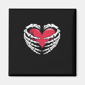 Ed Heart In Skeletal Hands Classic Style Magnet