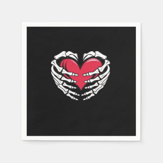 Ed Heart In Skeletal Hands Classic Style Napkins