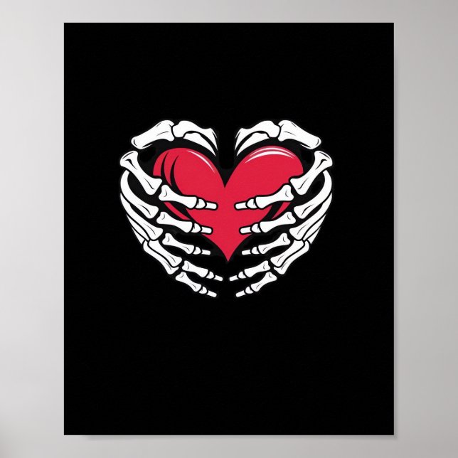 Ed Heart In Skeletal Hands Classic Style Poster (Front)