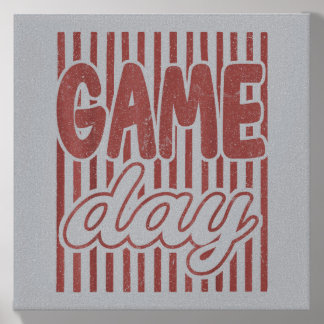 Ed Maroon Game Day Football Touchdown Season Canvas Photo Tile