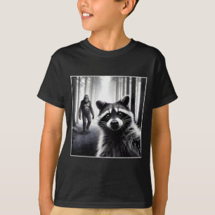 Ed Raccoon Selfie With Sasquatch Bigfoot Funny Rac T-Shirt