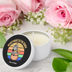 Ed The Zebra Captured Retro Stripes Funny Design Mini Candle Favors