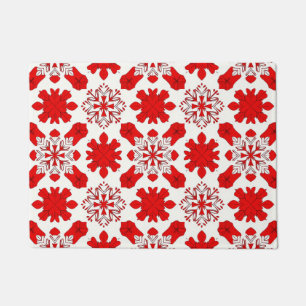 ed White Snowflake Layout For Winter Decor Doormat