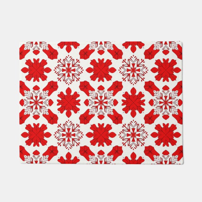 ed White Snowflake Layout For Winter Decor Doormat (Front)