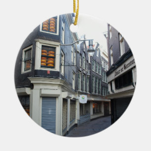 Edam cheeses in Amsterdam alley Ceramic Ornament