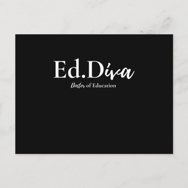 Edd Doctor Of Education Edd Diva Doctorate Graduat Postcard (Front)