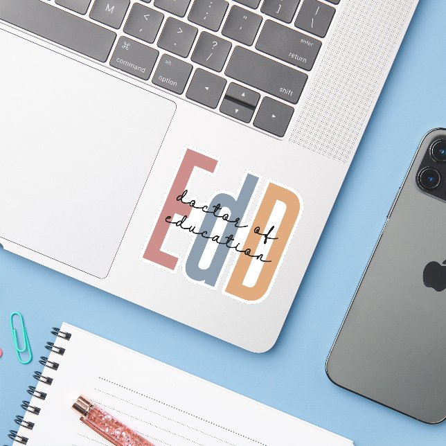 EdD Doctor Of Education Graduation Sticker (Laptop w/ iPhone)