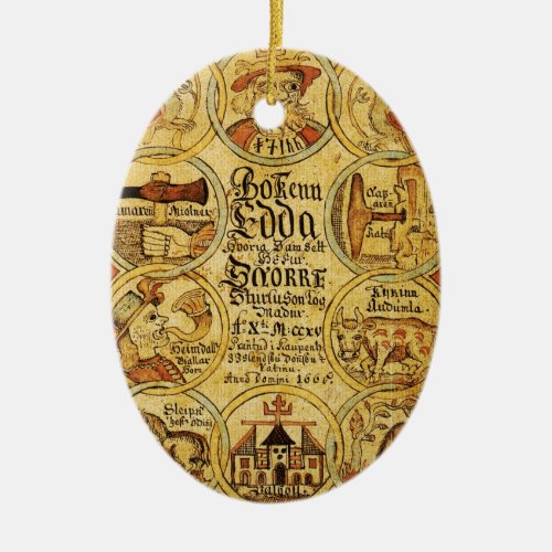 Edda Norse Mythology Ceramic Ornament