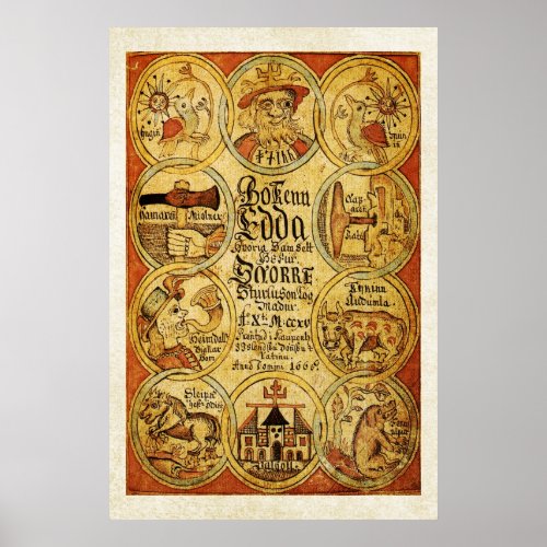 Edda Norse Scandinvian Mythology Poster