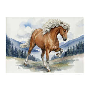 Edda Silver bay Icelandic Horse in the Mountains S Acrylic Print