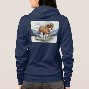 Edda Silver bay Icelandic Horse in the Mountains S Hoodie