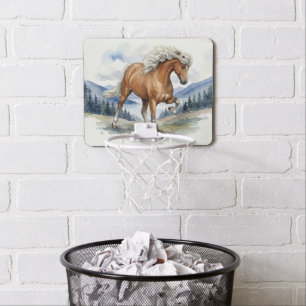 Edda Silver bay Icelandic Horse in the Mountains S Mini Basketball Hoop