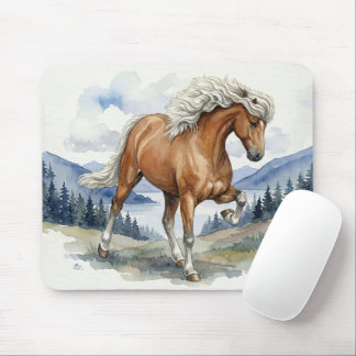 Edda Silver bay Icelandic Horse in the Mountains S Mouse Pad
