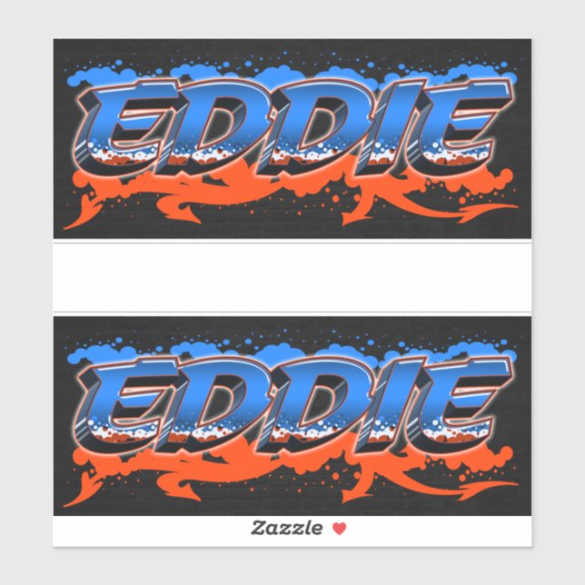 Eddie First Name Graffiti Sticker (Sheet)