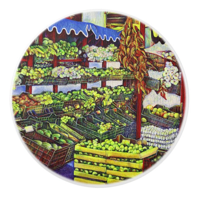 Eddie's Market, Hungary Ceramic Knob (Front)