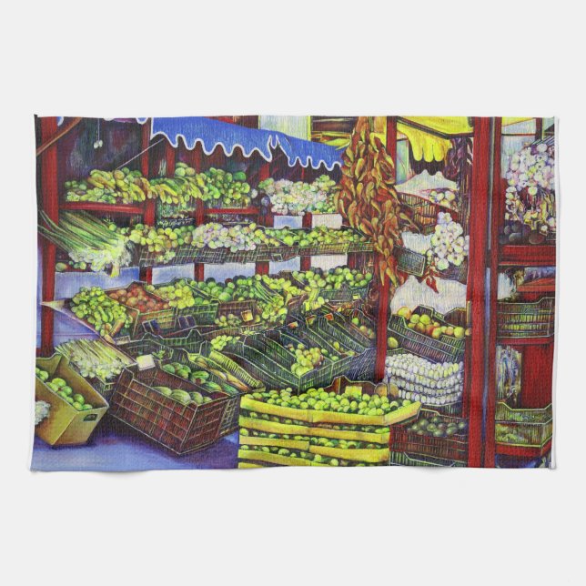 Eddie's Market, Hungary Kitchen Towel (Horizontal)