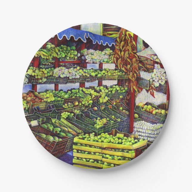 Eddie's Market, Hungary Paper Plates (Front)