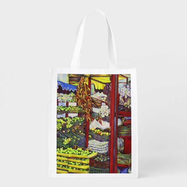 Eddie's Market, Hungary Reusable Grocery Bag (Back)