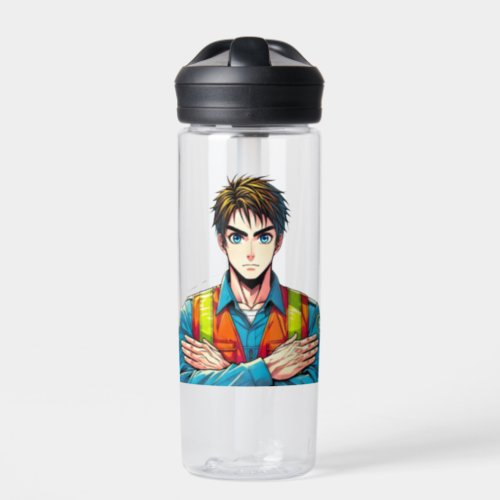 Eddy water bottle with manga security specialist