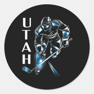 Eddy's Canyon Hockey Uni-adult Utah Hockey  Classic Round Sticker
