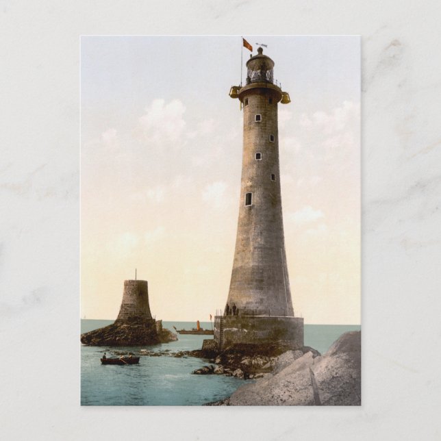 Eddystone Lighthouse, England (c. 1900) Postcard (Front)