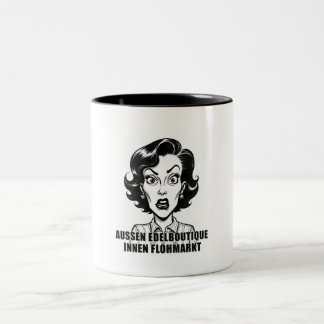 Edelboutique außen, innen Flohmarkt-Charakter Two-Tone Coffee Mug