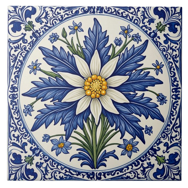 Edelweiss 2 ceramic tile (Front)