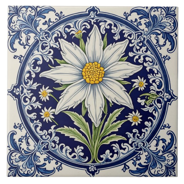 Edelweiss 4 ceramic tile (Front)