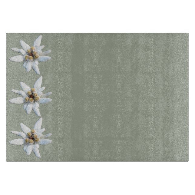 Edelweiss Alpine Flower Cutting Board (Front)