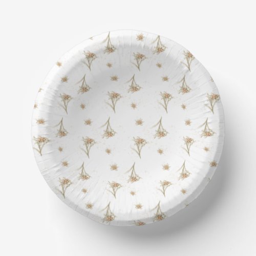 Edelweiss Alpine Flower Paper Bowls