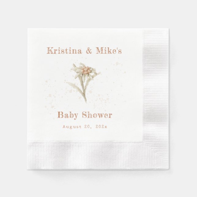 Edelweiss Alpine Wildflower Napkins (Front)