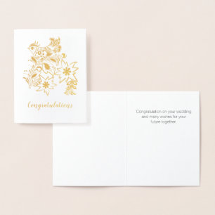 Edelweiss and Bird Wedding Congratulations Foil Card