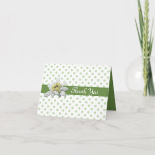 Edelweiss and Polka Dots Wedding Thank You Card