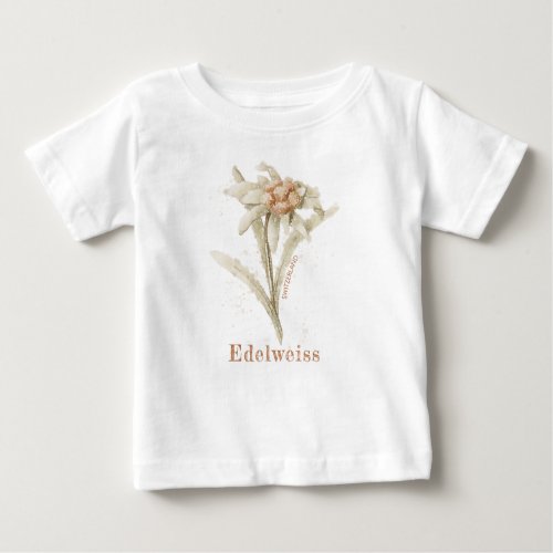 Edelweiss Baby Vintage Floral Watercolor Baby  Baby T_Shirt