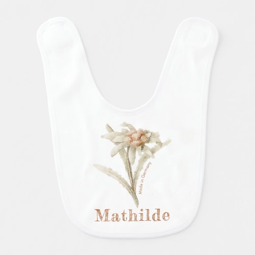 Edelweiss Baby Vintage Floral Watercolor  Baby Bib