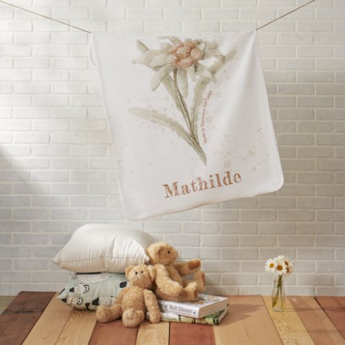 Edelweiss Baby Vintage Floral Watercolor  Neutral  Baby Blanket