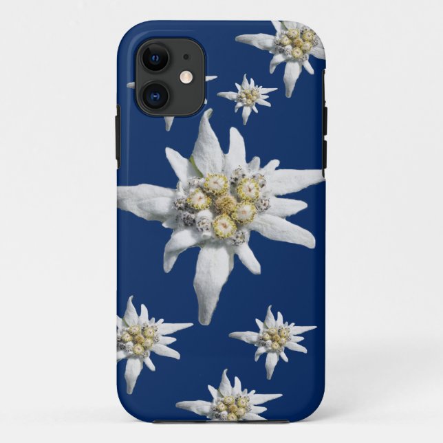Edelweiss Case on dark blue background (Back)