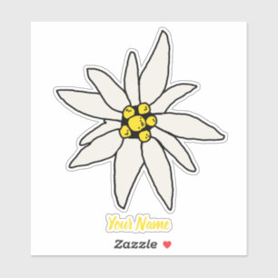 Edelweiss Chalet Flower Retro Huts Vintage Alm Sticker