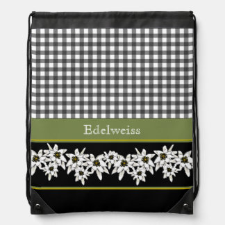 Edelweiss Decorative Drawstring Backpack