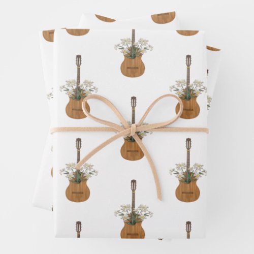 Edelweiss Duet with Guitar Sweet Alpine Wrapping Paper Sheets