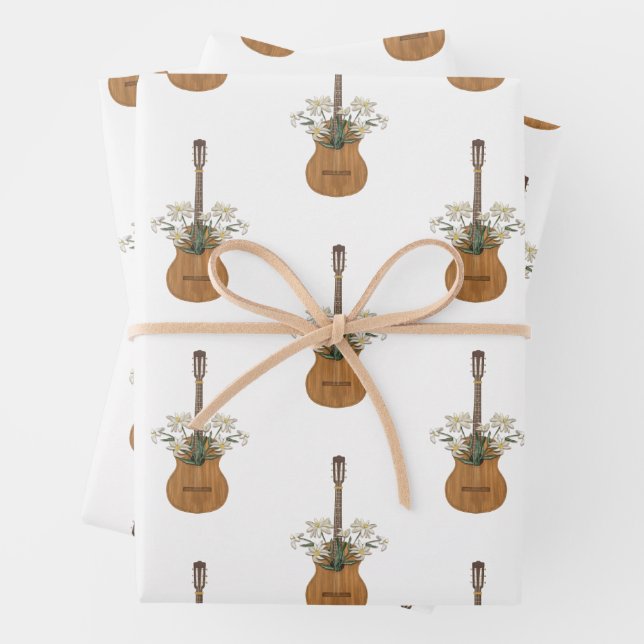 Edelweiss Duet with Guitar Sweet Alpine Wrapping Paper Sheets (In situ)