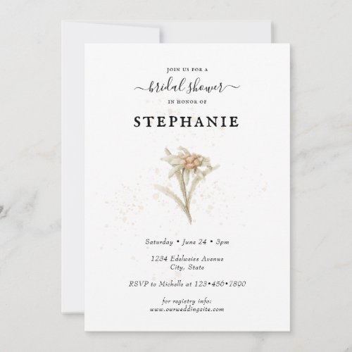 Edelweiss Floral Bridal Shower Invitation