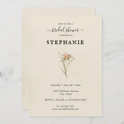 Edelweiss Floral Bridal Shower Invitation