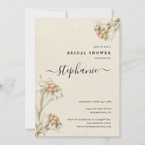 Edelweiss Floral Bridal Shower Invitation