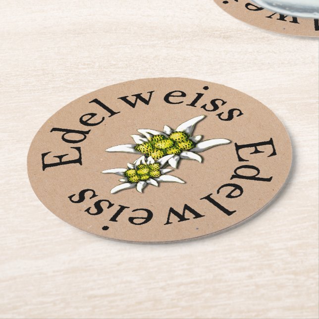 Edelweiss Floral Paper Coasters (Angled)