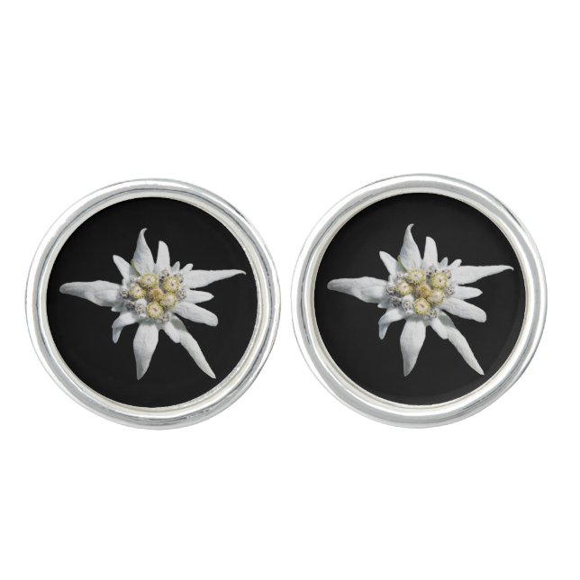 Edelweiss Flower Cuff Links (Front)