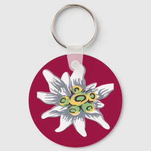Edelweiss flower keychain