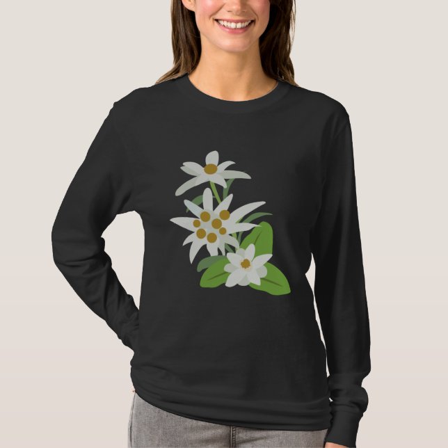 Edelweiss Flower Mountain Flowers Switzerland Aust T-Shirt (Front)