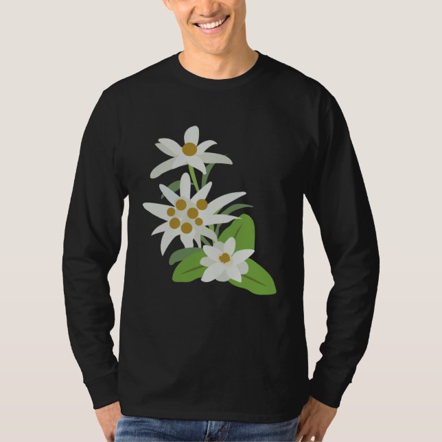 Edelweiss Flower Mountain Flowers Switzerland Aust T-Shirt (Front)
