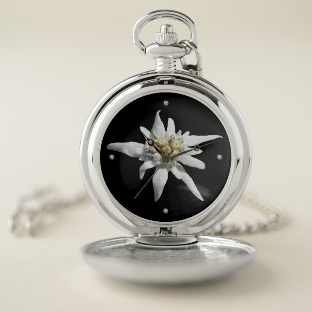 Edelweiss Flower Pocket Watch (Inside)